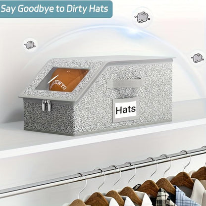 🧢 60% DE RÉDUCTION ! 🎉 Boîtes Empilables pour Casquettes – Transparentes, Modulables & Gain de Place ⚾📦