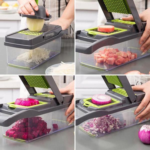 ✨Coupe-légumes multifonction – lames en acier inoxydable, facile à nettoyer, plusieurs modes de cuisson🥗
