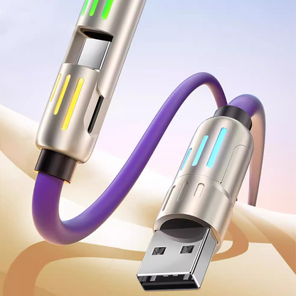 🔥 [Achetez 1, obtenez 1 gratuit] 🔥 Câble USB-C 4-en-1, charge rapide PD, synchronisation des données, EXAVON USB-A, Type-C, Lightning, aluminium, compatible