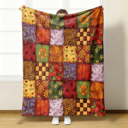 Couverture florale douillette et douce en flanelle