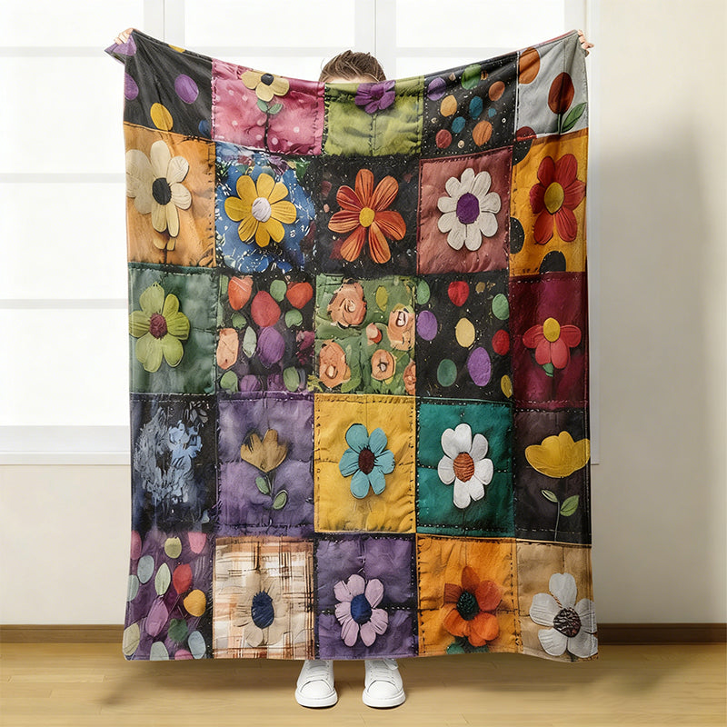 Couverture florale douillette et douce en flanelle