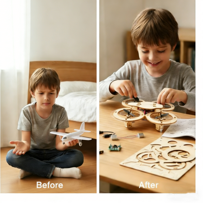 ✈️Kit de construction de drone en bois à monter soi-même pour enfants 🎁💥Livraison gratuite🚀