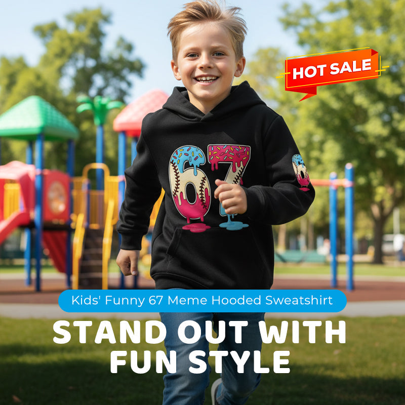 🔥👉 50% de réduction ! Sweat à Capuche Enfant avec Mème 67 – Impression Numérique Éclatante, Confortable & Polyvalent pour Tous les Jours !