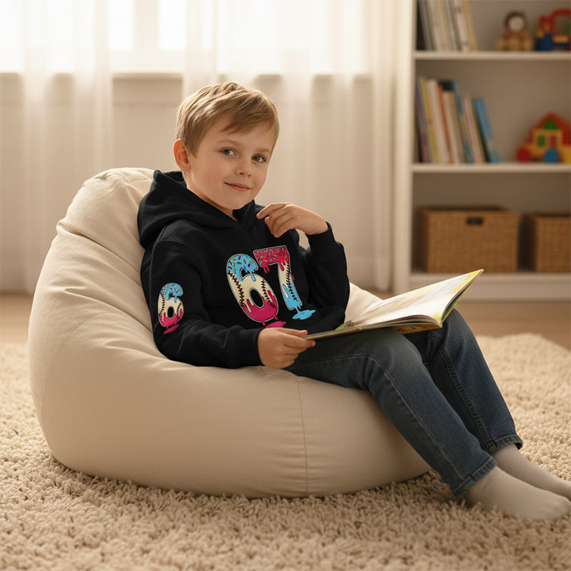 🔥👉 50% de réduction ! Sweat à Capuche Enfant avec Mème 67 – Impression Numérique Éclatante, Confortable & Polyvalent pour Tous les Jours !