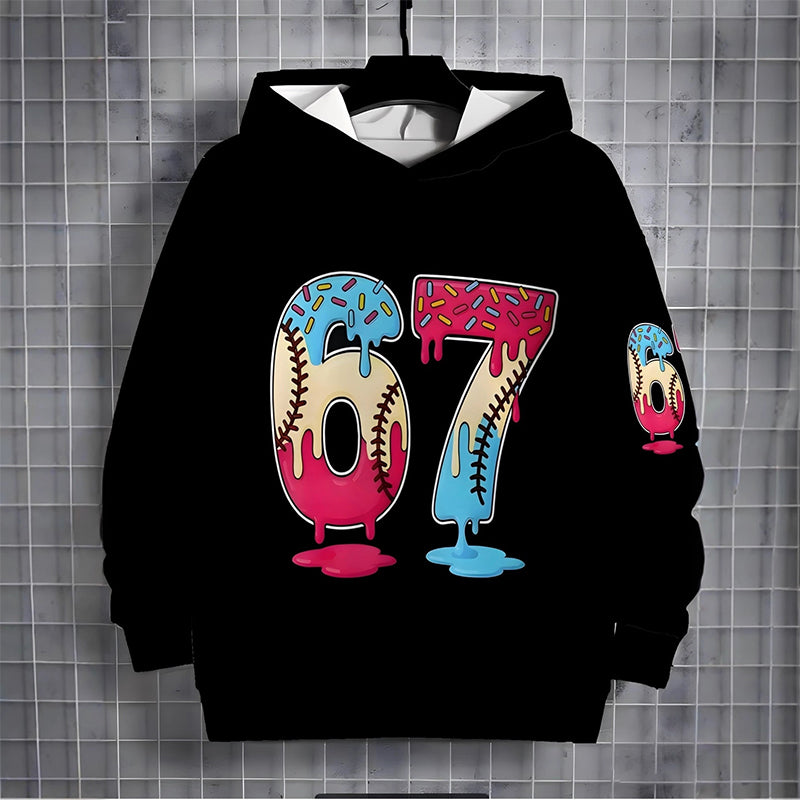 🔥👉 50% de réduction ! Sweat à Capuche Enfant avec Mème 67 – Impression Numérique Éclatante, Confortable & Polyvalent pour Tous les Jours !