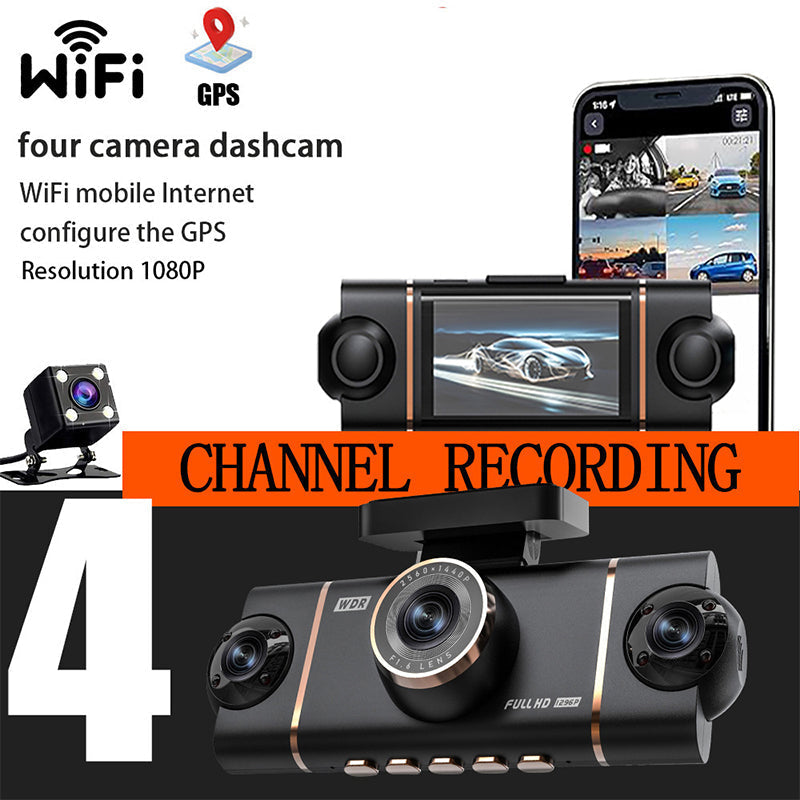 💐50% DE RÉDUCTION ! Caméra Embarquée 4 en 1 Ultra HD – Enregistrement Avant/Intérieur/Arrière 🚗📹【Stock Limité】