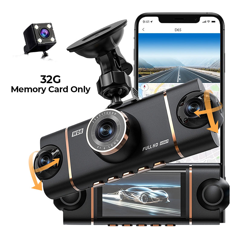 💐50% DE RÉDUCTION ! Caméra Embarquée 4 en 1 Ultra HD – Enregistrement Avant/Intérieur/Arrière 🚗📹【Stock Limité】