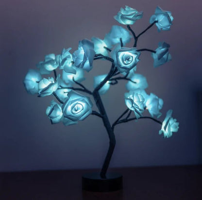 🌹✨Veilleuse arbre avec motif fleur de rose, lampe de table alimentée par USB