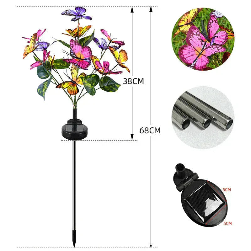 🦋Lumières solaires extérieures en forme de papillon💐