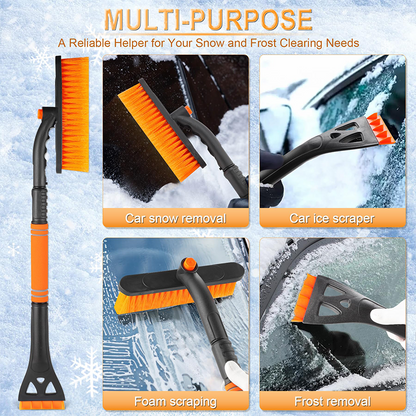 📢📢 50% DE RÉDUCTION ! 🧊Duo Grattoir & Brosse Télescopique - Déglacez Vite en Hiver