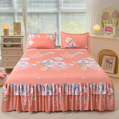 📢📢50 % de réduction !! ⏰Ensemble de jupe de lit à volants 3 pièces🛏️