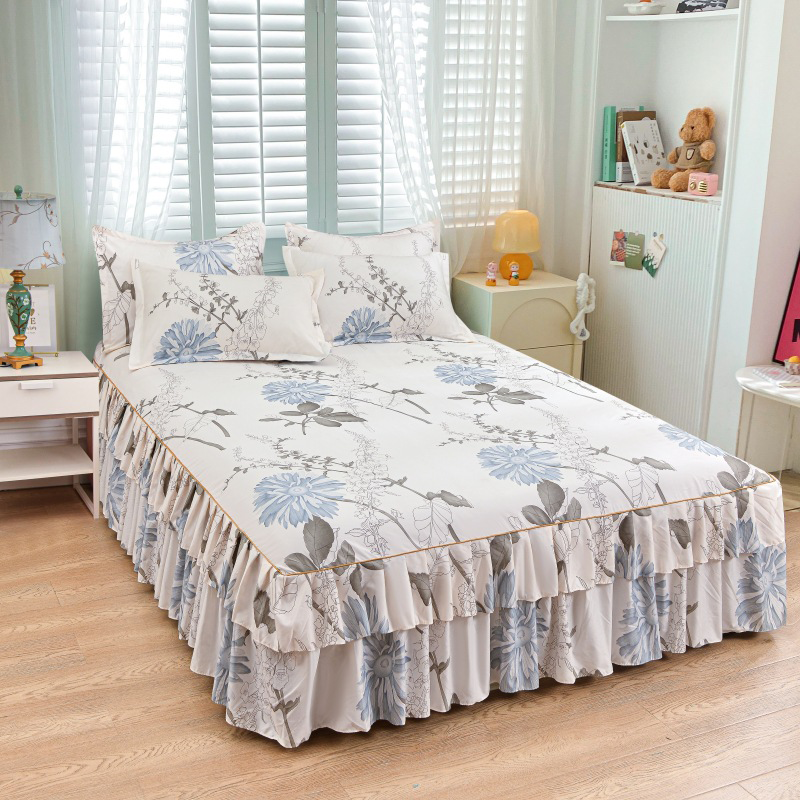📢📢50 % de réduction !! ⏰Ensemble de jupe de lit à volants 3 pièces🛏️
