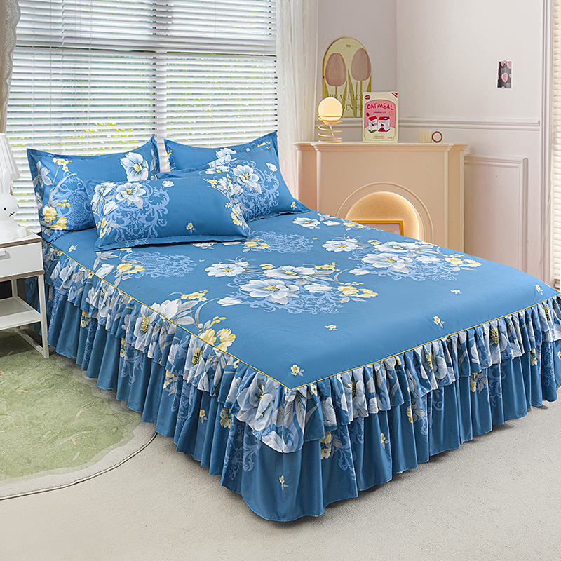 📢📢50 % de réduction !! ⏰Ensemble de jupe de lit à volants 3 pièces🛏️