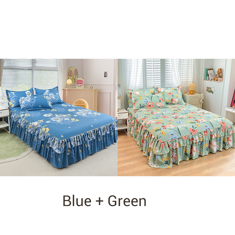 📢📢50 % de réduction !! ⏰Ensemble de jupe de lit à volants 3 pièces🛏️