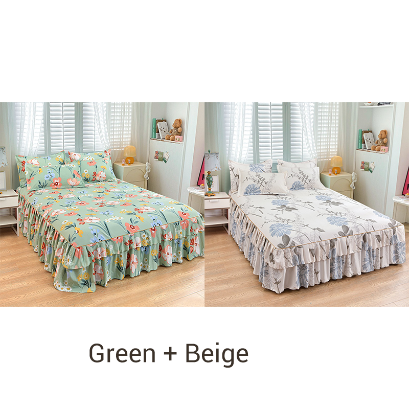 📢📢50 % de réduction !! ⏰Ensemble de jupe de lit à volants 3 pièces🛏️