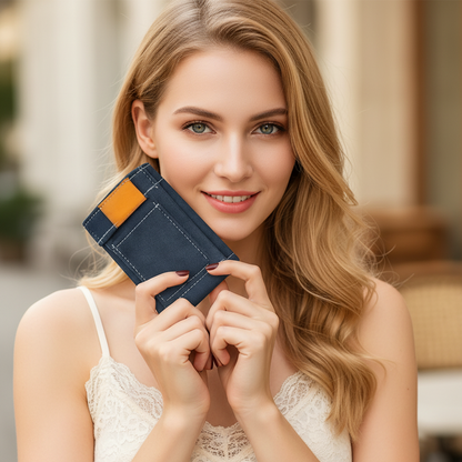Stylish Creative Mini Jeans-Shaped Wallet → Portefeuille créatif mini en forme de jean élégant