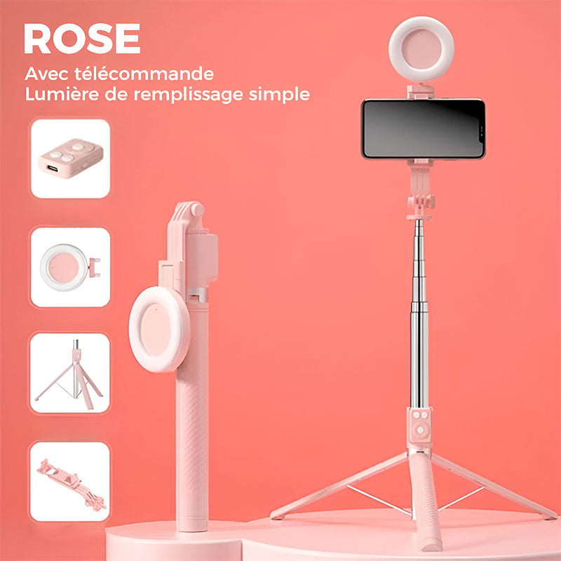 📢📢60 % de réduction !! ⏰Nouvelle perche à selfie Bluetooth 6 en 1
