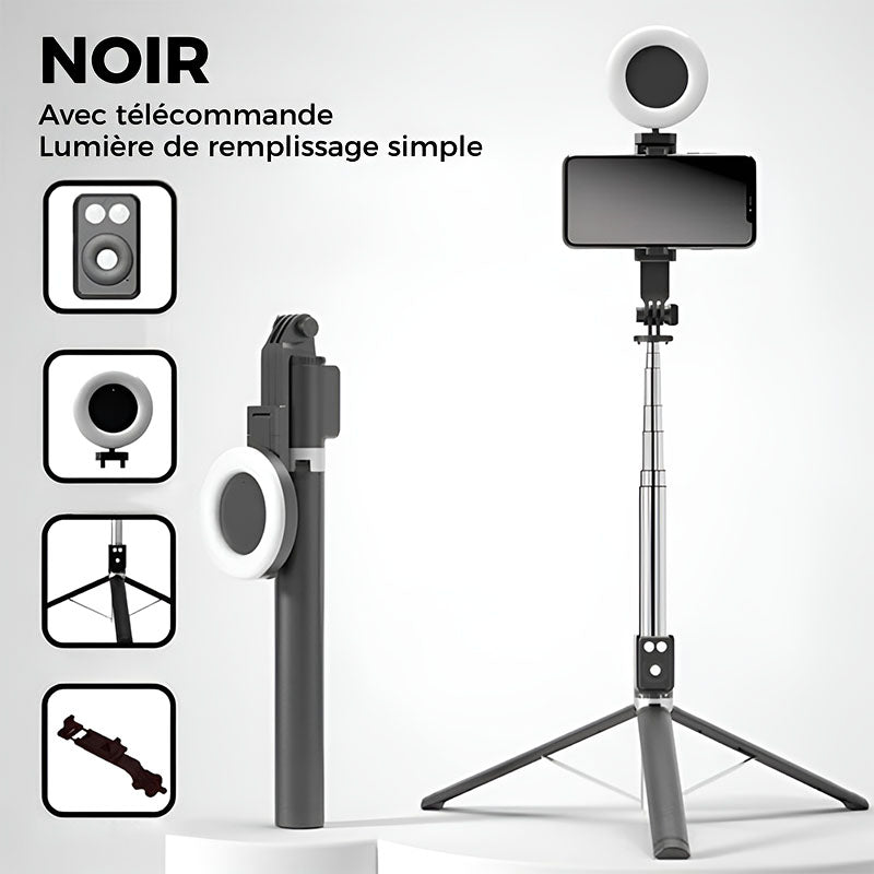 📢📢60 % de réduction !! ⏰Nouvelle perche à selfie Bluetooth 6 en 1