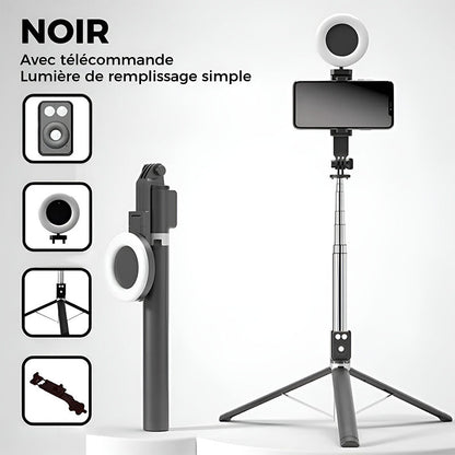📢📢60 % de réduction !! ⏰Nouvelle perche à selfie Bluetooth 6 en 1