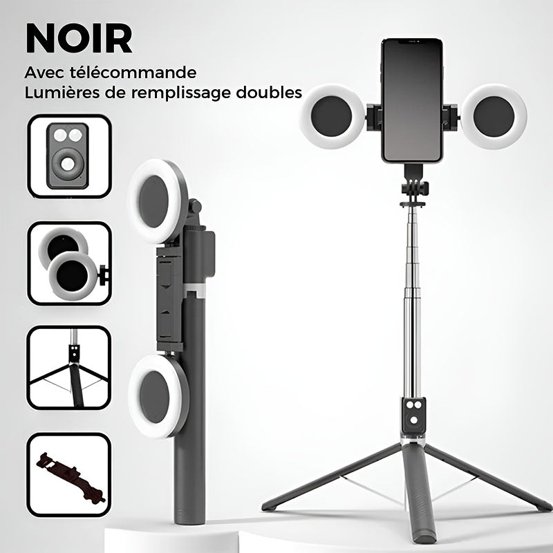 📢📢60 % de réduction !! ⏰Nouvelle perche à selfie Bluetooth 6 en 1