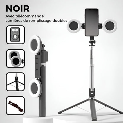📢📢60 % de réduction !! ⏰Nouvelle perche à selfie Bluetooth 6 en 1