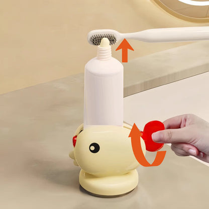 Adorable poisson rouge avec ventouse pour presser le dentifrice