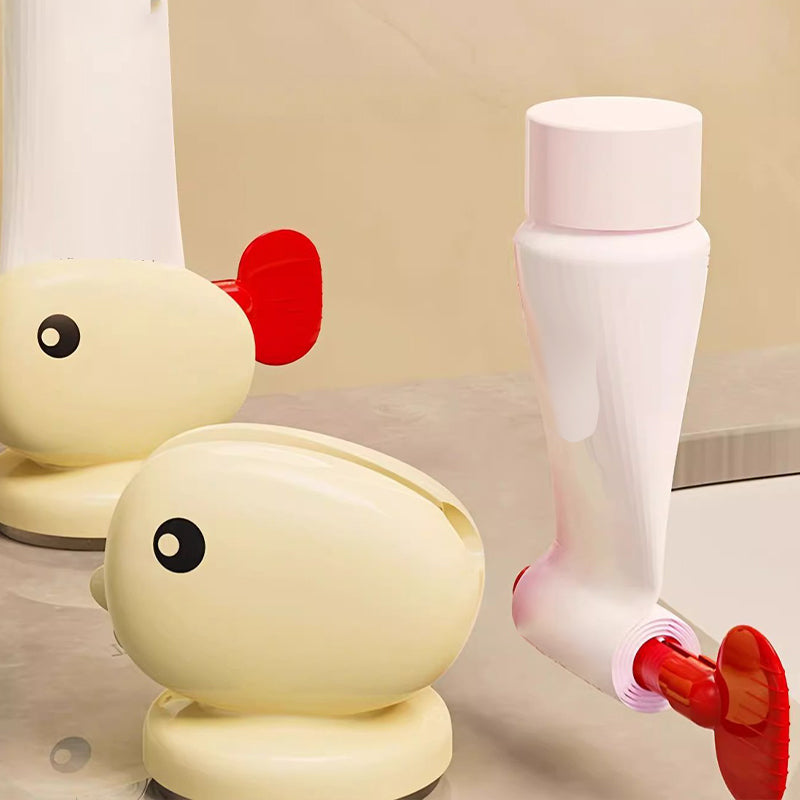 Adorable poisson rouge avec ventouse pour presser le dentifrice