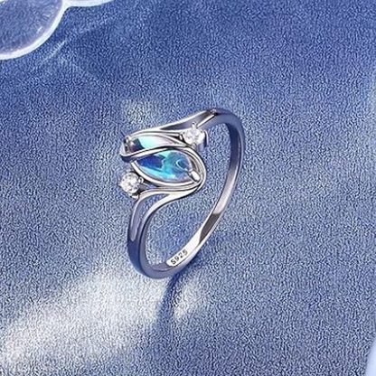 ✨💍 Achetez 1, obtenez 1 gratuit 🔥 Bague géométrique ovale en pierre de lune avec zirconia – Élégance mystique et brillante ! 🌙✨