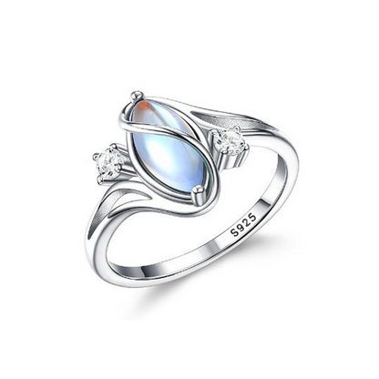 ✨💍 Achetez 1, obtenez 1 gratuit 🔥 Bague géométrique ovale en pierre de lune avec zirconia – Élégance mystique et brillante ! 🌙✨