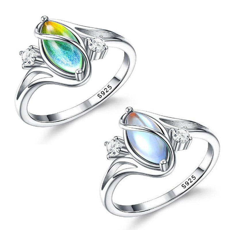 ✨💍 Achetez 1, obtenez 1 gratuit 🔥 Bague géométrique ovale en pierre de lune avec zirconia – Élégance mystique et brillante ! 🌙✨
