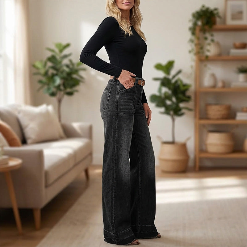 👖✨ Chic Rétro | Jean Évasé Femme | Coupe Allongeante & Poches Généreuses 💫【-60%】