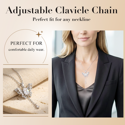 👀 Vous hésitez encore ? Vos concurrents ont déjà passé commande ! 👀 Collier Cœur-Ailes d'Ange avec Pampille