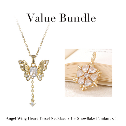 👀 Vous hésitez encore ? Vos concurrents ont déjà passé commande ! 👀 Collier Cœur-Ailes d'Ange avec Pampille