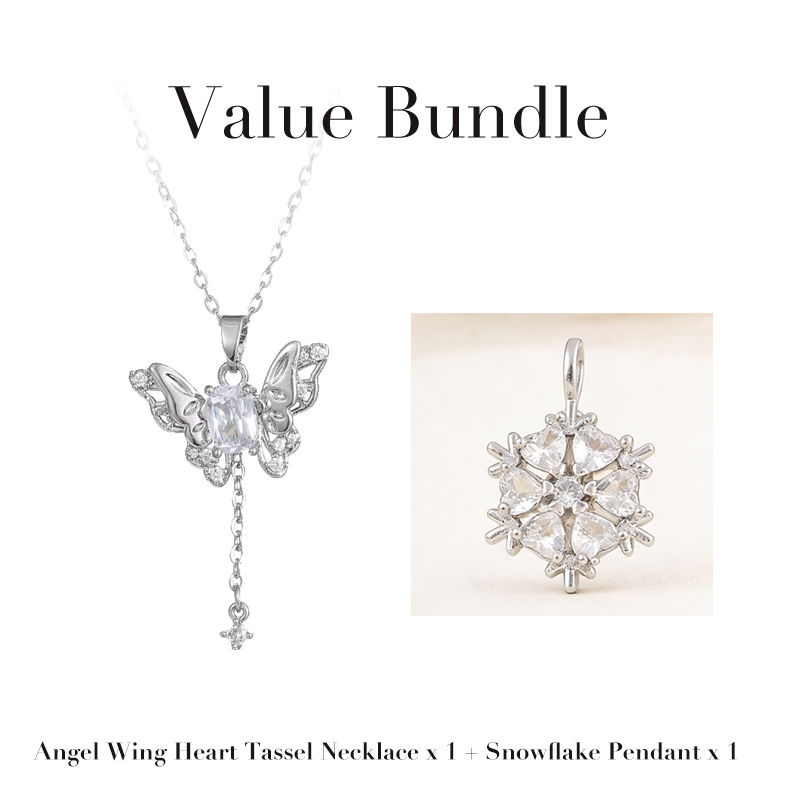 👀 Vous hésitez encore ? Vos concurrents ont déjà passé commande ! 👀 Collier Cœur-Ailes d'Ange avec Pampille