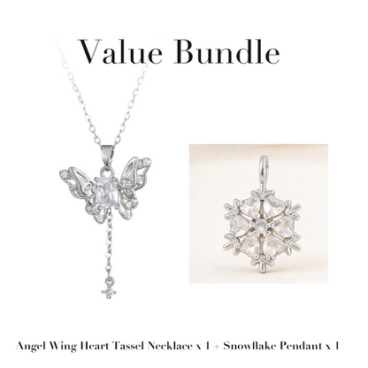 👀 Vous hésitez encore ? Vos concurrents ont déjà passé commande ! 👀 Collier Cœur-Ailes d'Ange avec Pampille