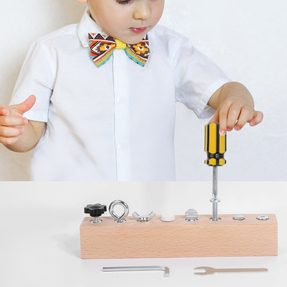 Jouet Montessori en Bois – Planche avec Vis et Tournevis