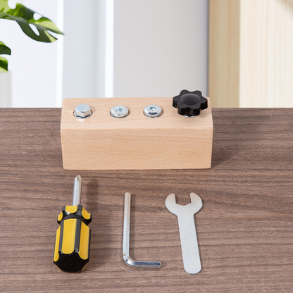 Jouet Montessori en Bois – Planche avec Vis et Tournevis