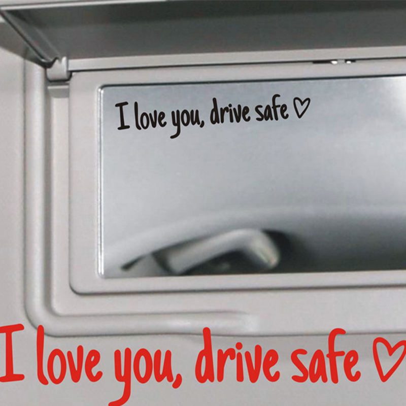 Sticker Rétroviseur Voiture “I Love You, Drive Safe” – Autocollant Décoratif Étanche Multi-Couleurs