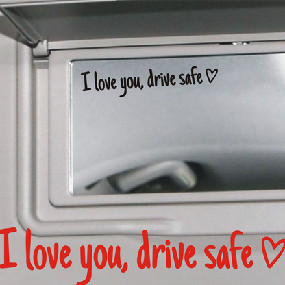 Sticker Rétroviseur Voiture “I Love You, Drive Safe” – Autocollant Décoratif Étanche Multi-Couleurs