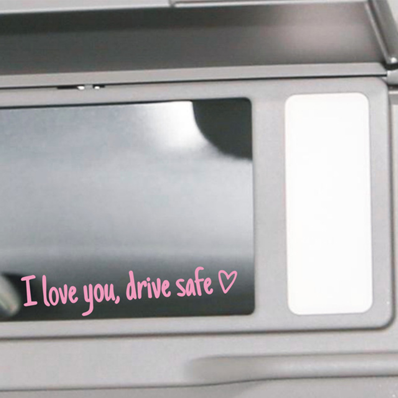 Sticker Rétroviseur Voiture “I Love You, Drive Safe” – Autocollant Décoratif Étanche Multi-Couleurs