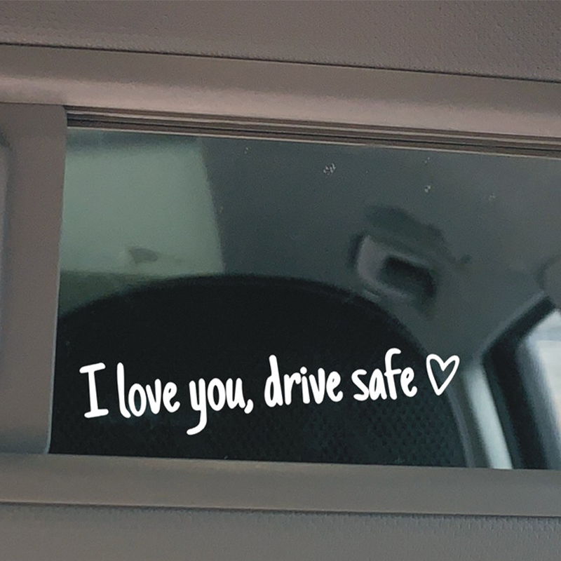 Sticker Rétroviseur Voiture “I Love You, Drive Safe” – Autocollant Décoratif Étanche Multi-Couleurs