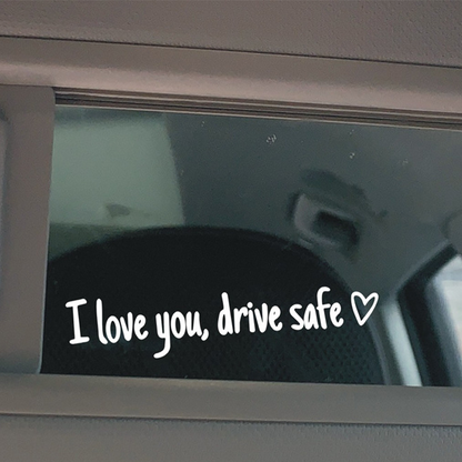 Sticker Rétroviseur Voiture “I Love You, Drive Safe” – Autocollant Décoratif Étanche Multi-Couleurs
