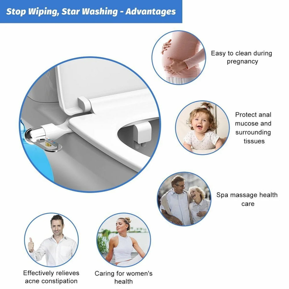 Accessoire de bidet pour toilette sans électricité à double buse