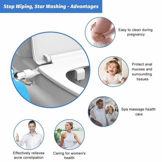 Accessoire de bidet pour toilette sans électricité à double buse