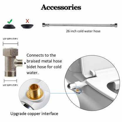 Accessoire de bidet pour toilette sans électricité à double buse