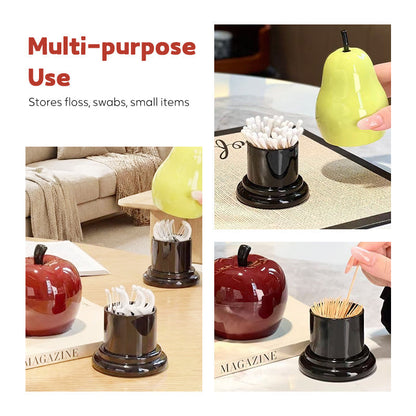🎉50% DE RÉDUCTION ! 🍏 Pomme et Poire Porte-Cure-Fil Dentaire Créatif – Organisez & Protégez Votre Hygiène Bucco-Dentaire avec Style ! ✨