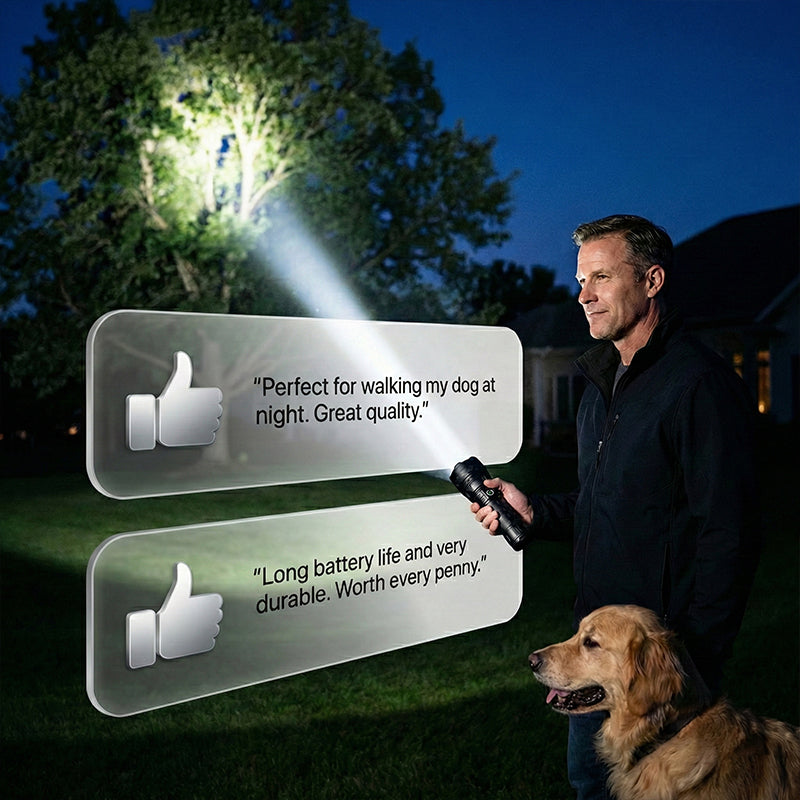 Lampe Torche LED P50 Rechargeable avec Zoom Réglable