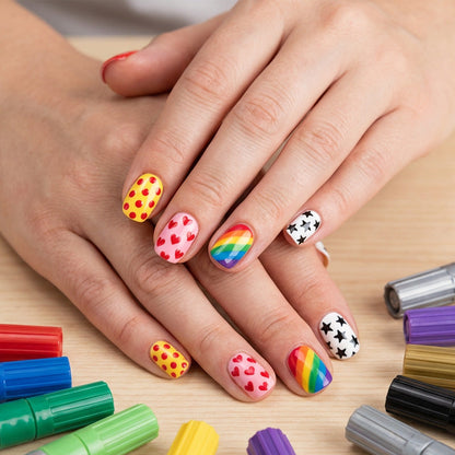 💞Stylo à ongles à double embout🖌️Séchage rapide, sans lampe UV. Embout fin et pinceau. 12 ou 24 couleurs éclatantes💅