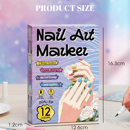 💞Stylo à ongles à double embout🖌️Séchage rapide, sans lampe UV. Embout fin et pinceau. 12 ou 24 couleurs éclatantes💅