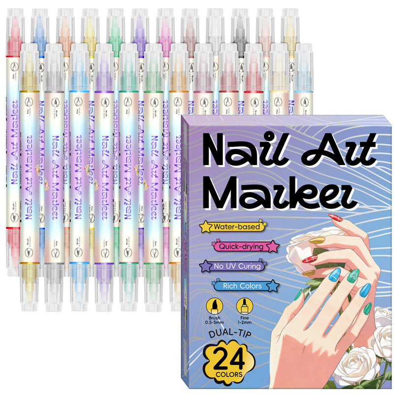 ✨ Marqueurs nail art double embout – Set de stylos